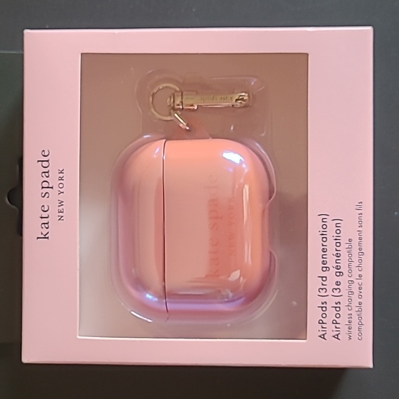 🏆Host Pick! New in box! Kate Spade New York iridescent pink Air Pod Pro case - Picture 1 of 5